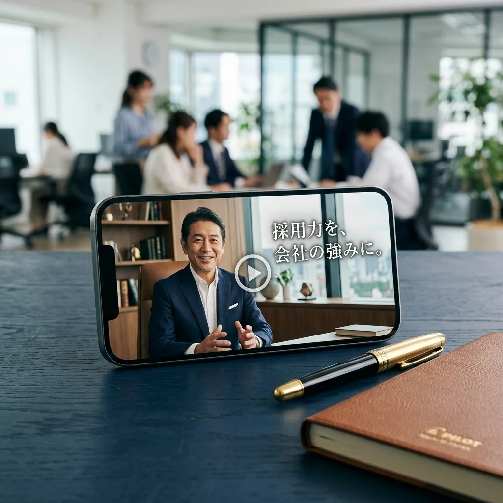 つむぐ採用改善 スマートフォンモックアップ